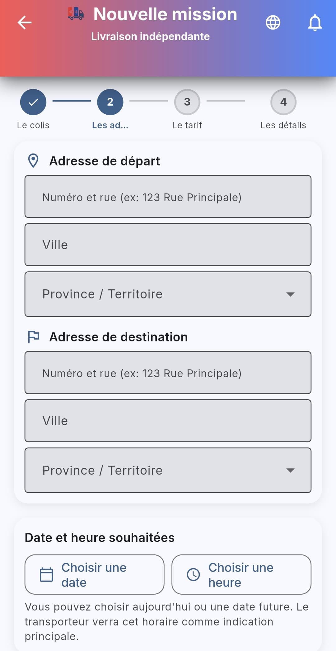Wilsoft Go — Étape 2 : Les adresses